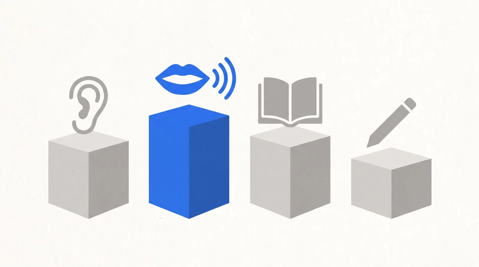 Mesa de estudos bagunçada com vários livros e apps de inglês abertos ao mesmo tempo